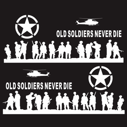 2 PCS/Set D-84 Old Soldiers Pattern Car Modified Decorative Sticker(White) by buy2fix