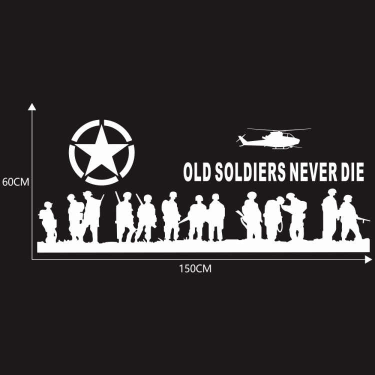 2 PCS/Set D-84 Old Soldiers Pattern Car Modified Decorative Sticker(White) by buy2fix