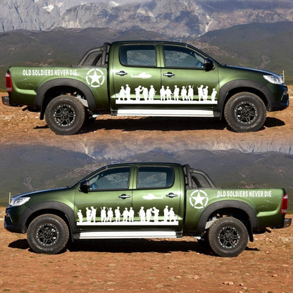 2 PCS/Set D-84 Old Soldiers Pattern Car Modified Decorative Sticker(White) by buy2fix