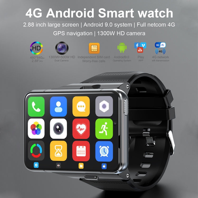 S999 2.88 inch TFT Screen 4G Smart Watch, Android 9.0 4GB+64GB(Silver) by buy2fix