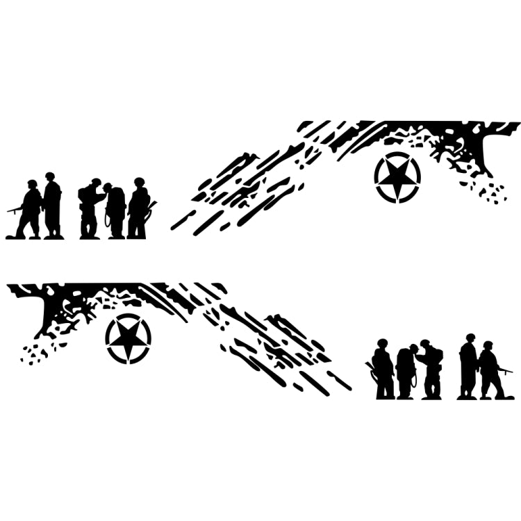 2 PCS/Set D-123 Soldiers Pattern Car Modified Decorative Sticker(Black) by buy2fix