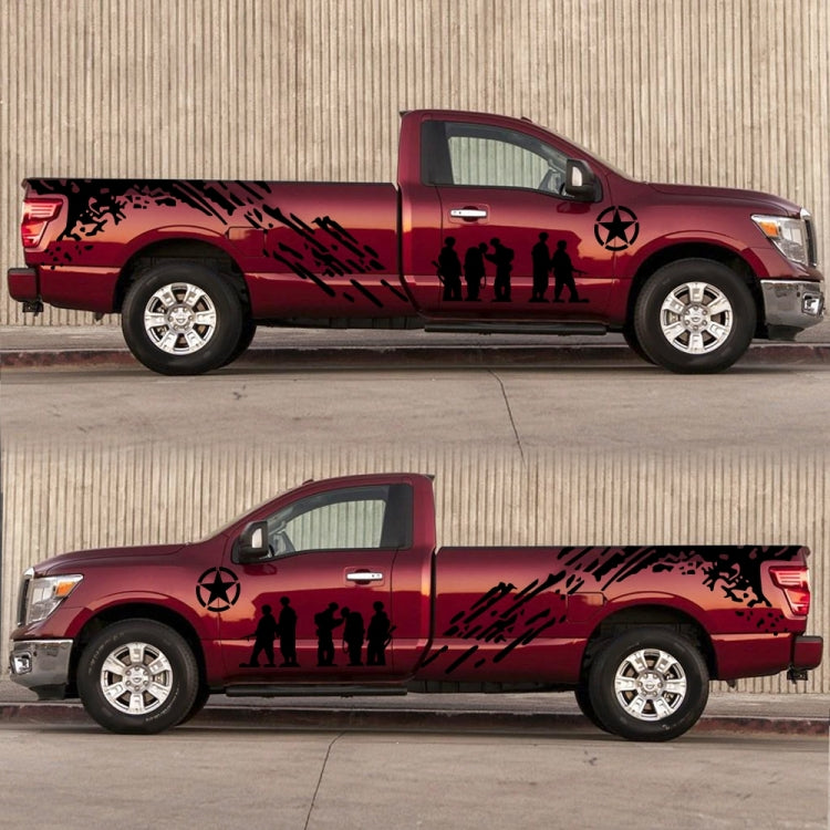 2 PCS/Set D-123 Soldiers Pattern Car Modified Decorative Sticker(Black) by buy2fix