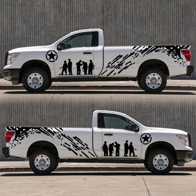 2 PCS/Set D-123 Soldiers Pattern Car Modified Decorative Sticker(Black) by buy2fix