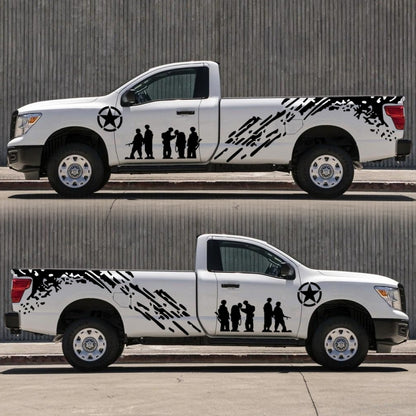 2 PCS/Set D-123 Soldiers Pattern Car Modified Decorative Sticker(Black) by buy2fix