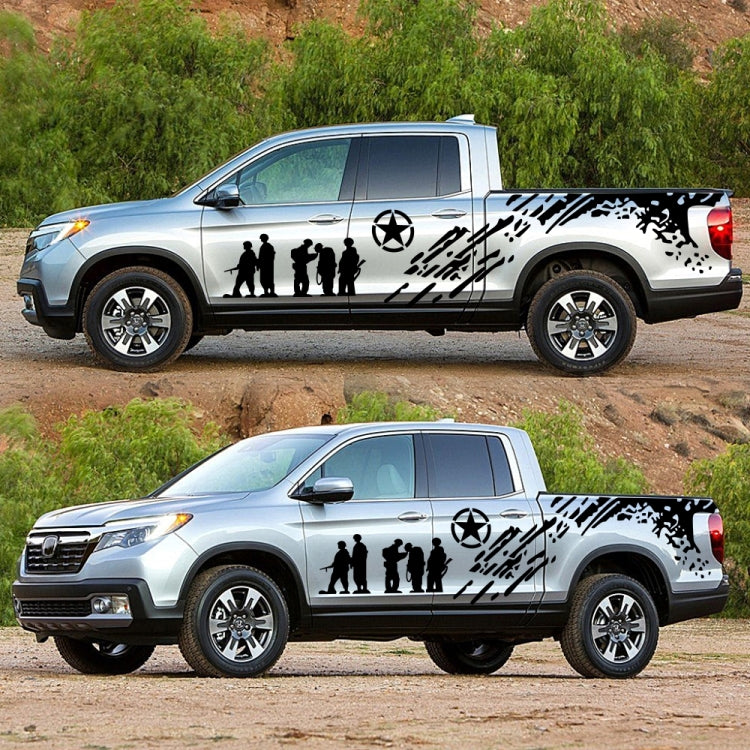 2 PCS/Set D-123 Soldiers Pattern Car Modified Decorative Sticker(Black) by buy2fix