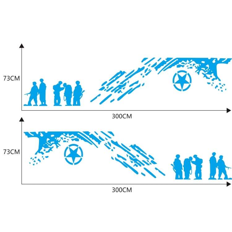 2 PCS/Set D-123 Soldiers Pattern Car Modified Decorative Sticker(Blue) by buy2fix