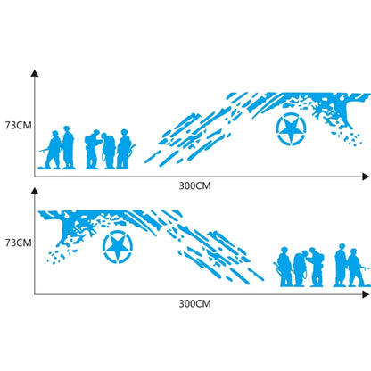 2 PCS/Set D-123 Soldiers Pattern Car Modified Decorative Sticker(Blue) by buy2fix