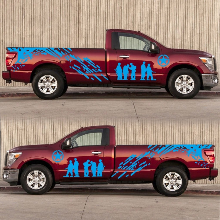 2 PCS/Set D-123 Soldiers Pattern Car Modified Decorative Sticker(Blue) by buy2fix