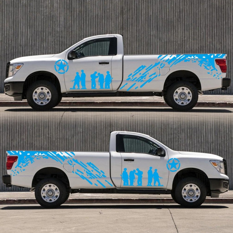 2 PCS/Set D-123 Soldiers Pattern Car Modified Decorative Sticker(Blue) by buy2fix