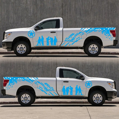 2 PCS/Set D-123 Soldiers Pattern Car Modified Decorative Sticker(Blue) by buy2fix