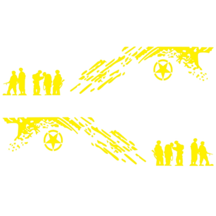 2 PCS/Set D-123 Soldiers Pattern Car Modified Decorative Sticker(Yellow) by buy2fix
