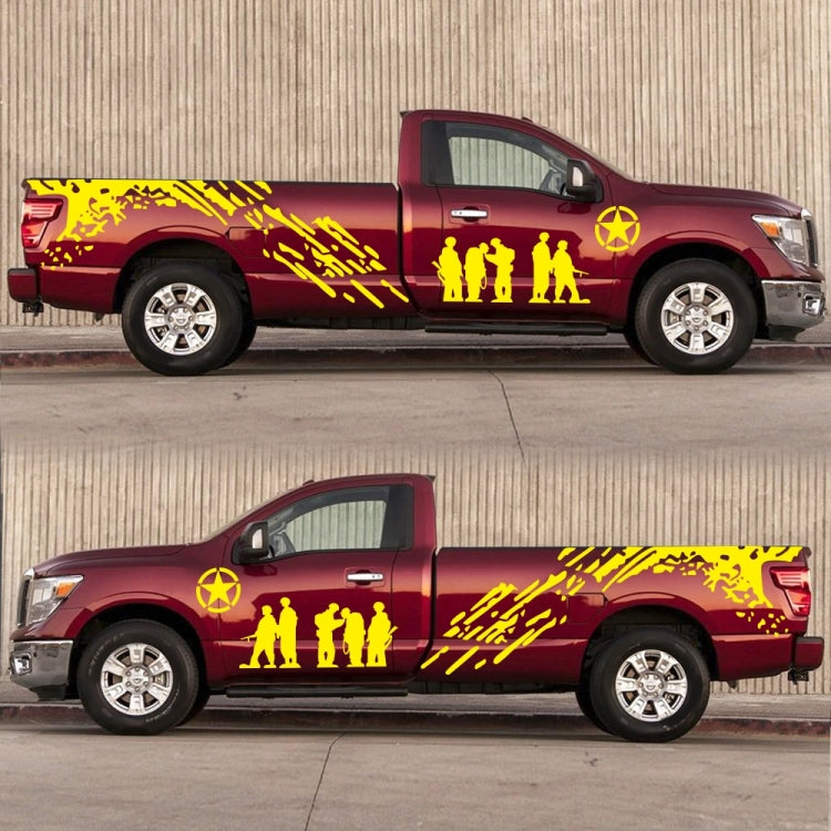 2 PCS/Set D-123 Soldiers Pattern Car Modified Decorative Sticker(Yellow) by buy2fix