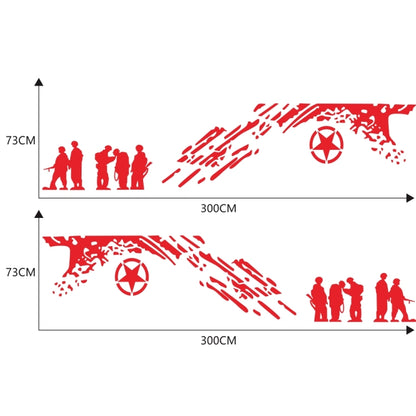 2 PCS/Set D-123 Soldiers Pattern Car Modified Decorative Sticker(Red) by buy2fix