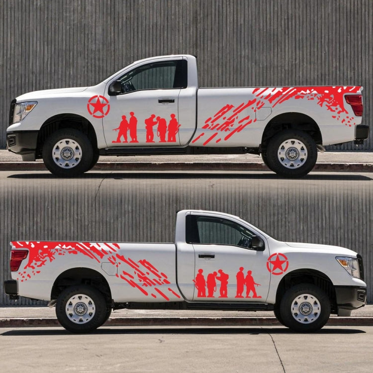 2 PCS/Set D-123 Soldiers Pattern Car Modified Decorative Sticker(Red) by buy2fix