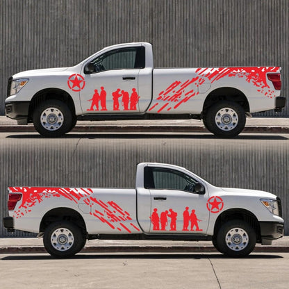 2 PCS/Set D-123 Soldiers Pattern Car Modified Decorative Sticker(Red) by buy2fix