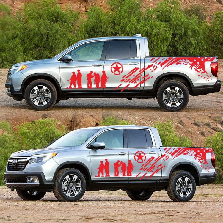 2 PCS/Set D-123 Soldiers Pattern Car Modified Decorative Sticker(Red) by buy2fix