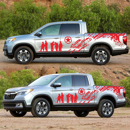 2 PCS/Set D-123 Soldiers Pattern Car Modified Decorative Sticker(Red) by buy2fix