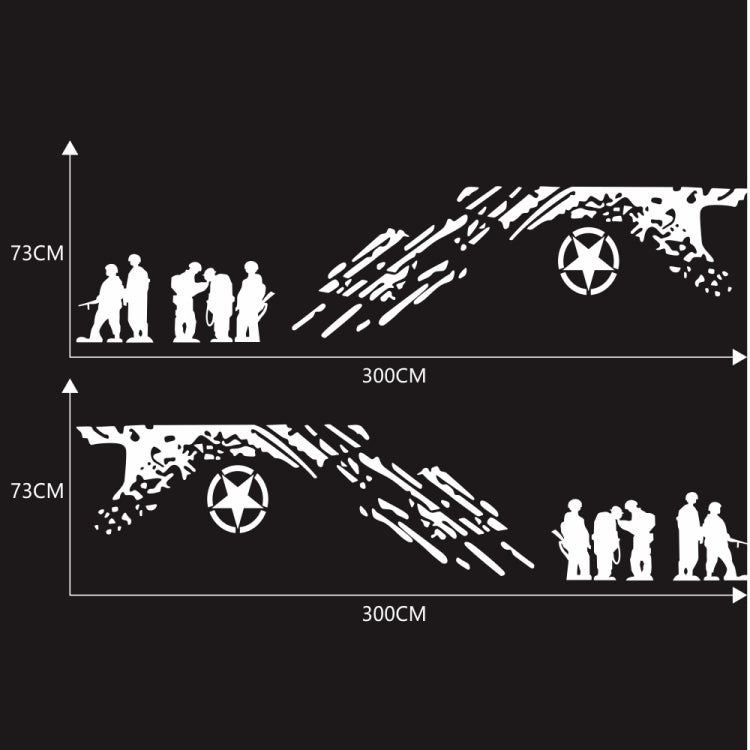 2 PCS/Set D-123 Soldiers Pattern Car Modified Decorative Sticker(White) - Decorative Sticker by buy2fix | Online Shopping UK | buy2fix