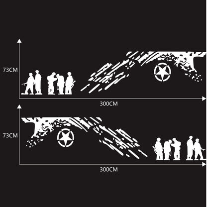 2 PCS/Set D-123 Soldiers Pattern Car Modified Decorative Sticker(White) - Decorative Sticker by buy2fix | Online Shopping UK | buy2fix