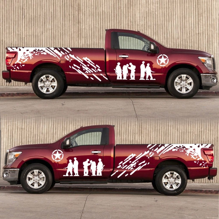 2 PCS/Set D-123 Soldiers Pattern Car Modified Decorative Sticker(White) - Decorative Sticker by buy2fix | Online Shopping UK | buy2fix