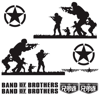 2 PCS/Set D-135 Band of Brothers Pattern Car Modified Decorative Sticker(Black) by buy2fix