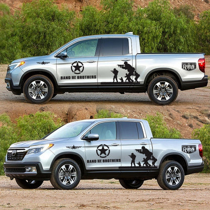 2 PCS/Set D-135 Band of Brothers Pattern Car Modified Decorative Sticker(Black) by buy2fix