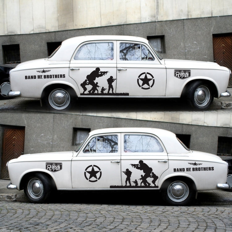 2 PCS/Set D-135 Band of Brothers Pattern Car Modified Decorative Sticker(Black) by buy2fix