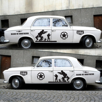 2 PCS/Set D-135 Band of Brothers Pattern Car Modified Decorative Sticker(Black) by buy2fix