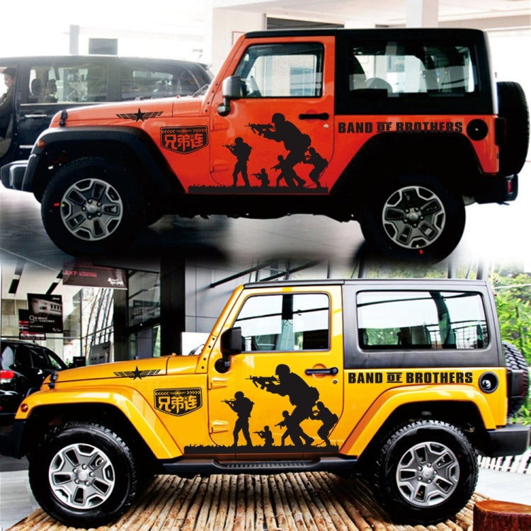 2 PCS/Set D-135 Band of Brothers Pattern Car Modified Decorative Sticker(Black) by buy2fix