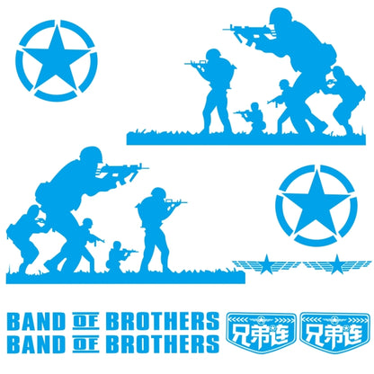 2 PCS/Set D-135 Band of Brothers Pattern Car Modified Decorative Sticker(Blue) by buy2fix