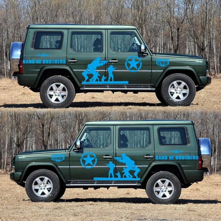 2 PCS/Set D-135 Band of Brothers Pattern Car Modified Decorative Sticker(Blue) by buy2fix
