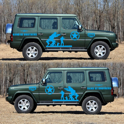 2 PCS/Set D-135 Band of Brothers Pattern Car Modified Decorative Sticker(Blue) by buy2fix