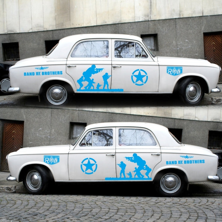 2 PCS/Set D-135 Band of Brothers Pattern Car Modified Decorative Sticker(Blue) by buy2fix