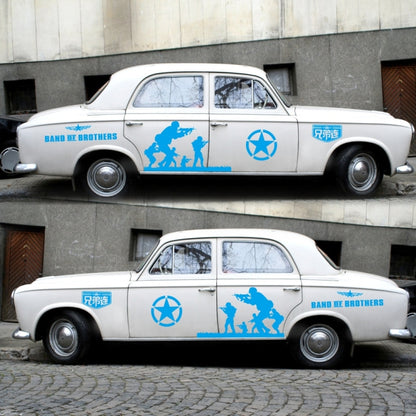 2 PCS/Set D-135 Band of Brothers Pattern Car Modified Decorative Sticker(Blue) by buy2fix