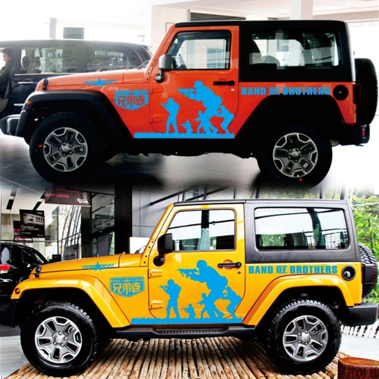 2 PCS/Set D-135 Band of Brothers Pattern Car Modified Decorative Sticker(Blue) by buy2fix