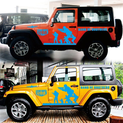 2 PCS/Set D-135 Band of Brothers Pattern Car Modified Decorative Sticker(Blue) by buy2fix