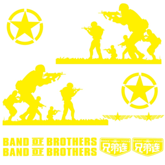 2 PCS/Set D-135 Band of Brothers Pattern Car Modified Decorative Sticker(Yellow) - Decorative Sticker by buy2fix | Online Shopping UK | buy2fix