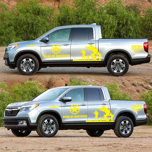 2 PCS/Set D-135 Band of Brothers Pattern Car Modified Decorative Sticker(Yellow) - Decorative Sticker by buy2fix | Online Shopping UK | buy2fix