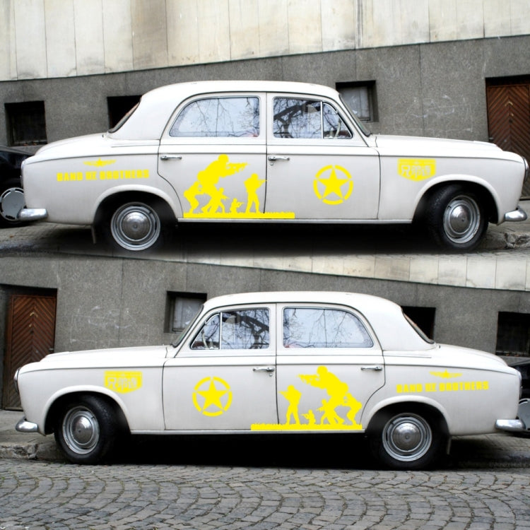 2 PCS/Set D-135 Band of Brothers Pattern Car Modified Decorative Sticker(Yellow) - Decorative Sticker by buy2fix | Online Shopping UK | buy2fix