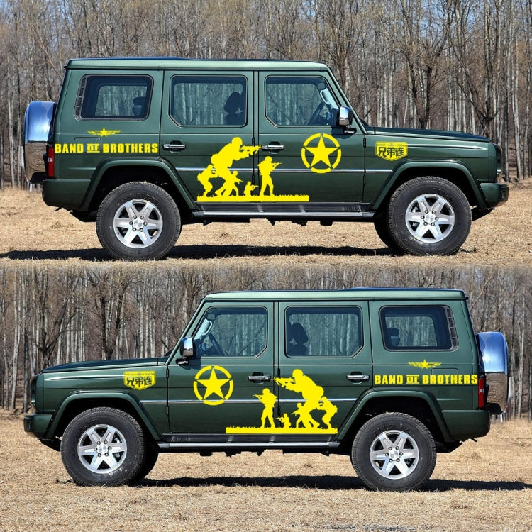 2 PCS/Set D-135 Band of Brothers Pattern Car Modified Decorative Sticker(Yellow) - Decorative Sticker by buy2fix | Online Shopping UK | buy2fix