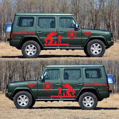 2 PCS/Set D-135 Band of Brothers Pattern Car Modified Decorative Sticker(Red) by buy2fix