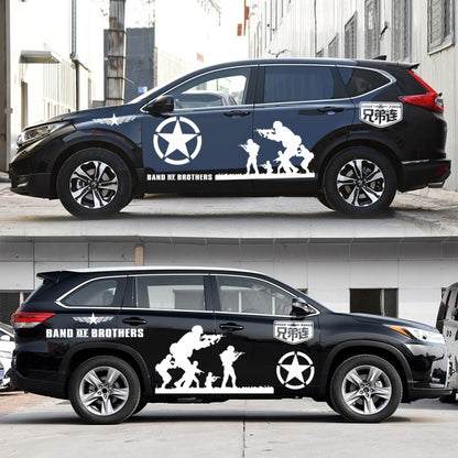 2 PCS/Set D-135 Band of Brothers Pattern Car Modified Decorative Sticker(White) by buy2fix