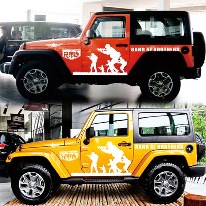 2 PCS/Set D-135 Band of Brothers Pattern Car Modified Decorative Sticker(White) by buy2fix