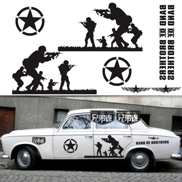 2 PCS/Set D-135 Band of Brothers Pattern Car Modified Decorative Sticker(Red) by buy2fix