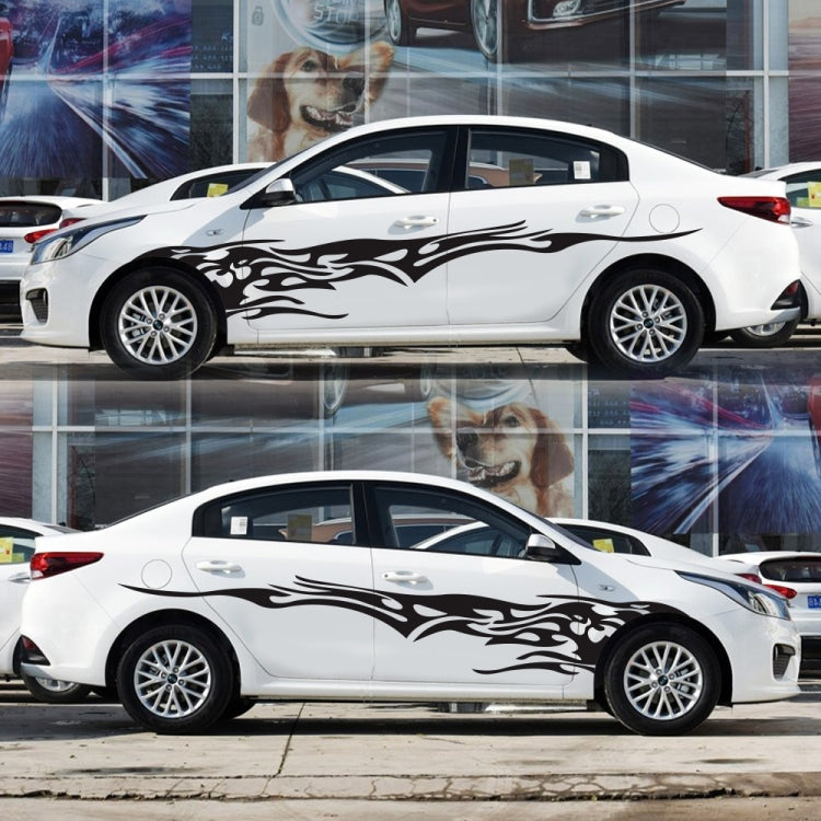 2 PCS/Set D-144 Fire Element Pattern Car Modified Decorative Sticker(Black) by buy2fix