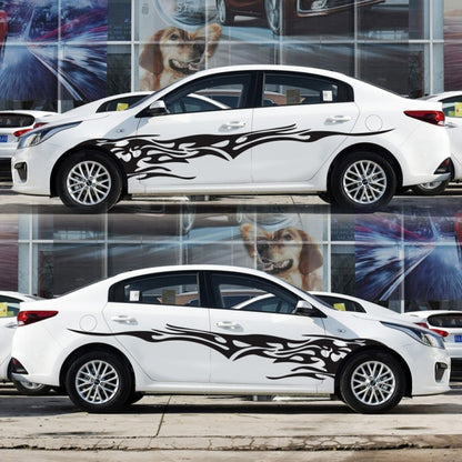 2 PCS/Set D-144 Fire Element Pattern Car Modified Decorative Sticker(Black) by buy2fix