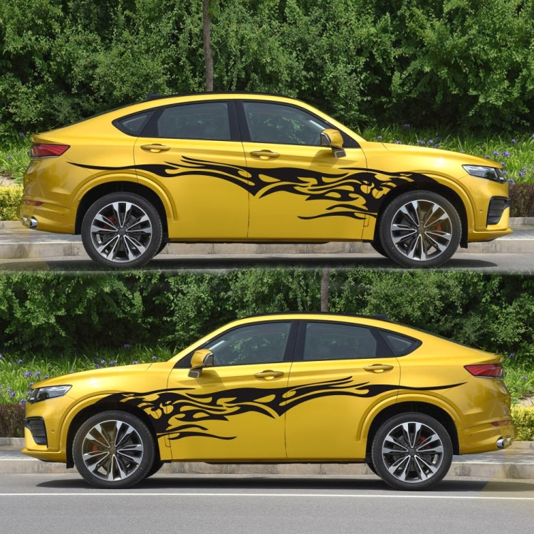 2 PCS/Set D-144 Fire Element Pattern Car Modified Decorative Sticker(Black) by buy2fix