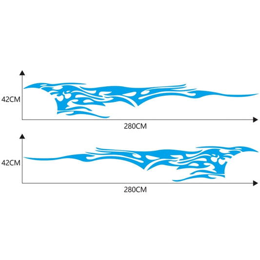 2 PCS/Set D-144 Fire Element Pattern Car Modified Decorative Sticker(Blue) - Decorative Sticker by buy2fix | Online Shopping UK | buy2fix
