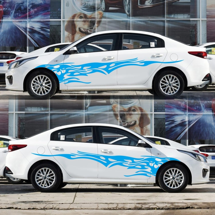 2 PCS/Set D-144 Fire Element Pattern Car Modified Decorative Sticker(Blue) - Decorative Sticker by buy2fix | Online Shopping UK | buy2fix