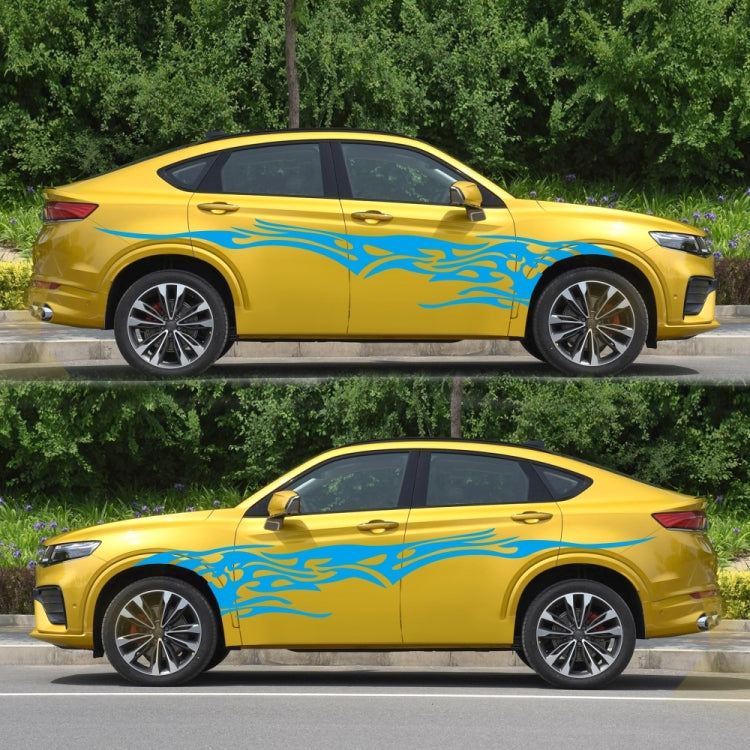 2 PCS/Set D-144 Fire Element Pattern Car Modified Decorative Sticker(Blue) - Decorative Sticker by buy2fix | Online Shopping UK | buy2fix